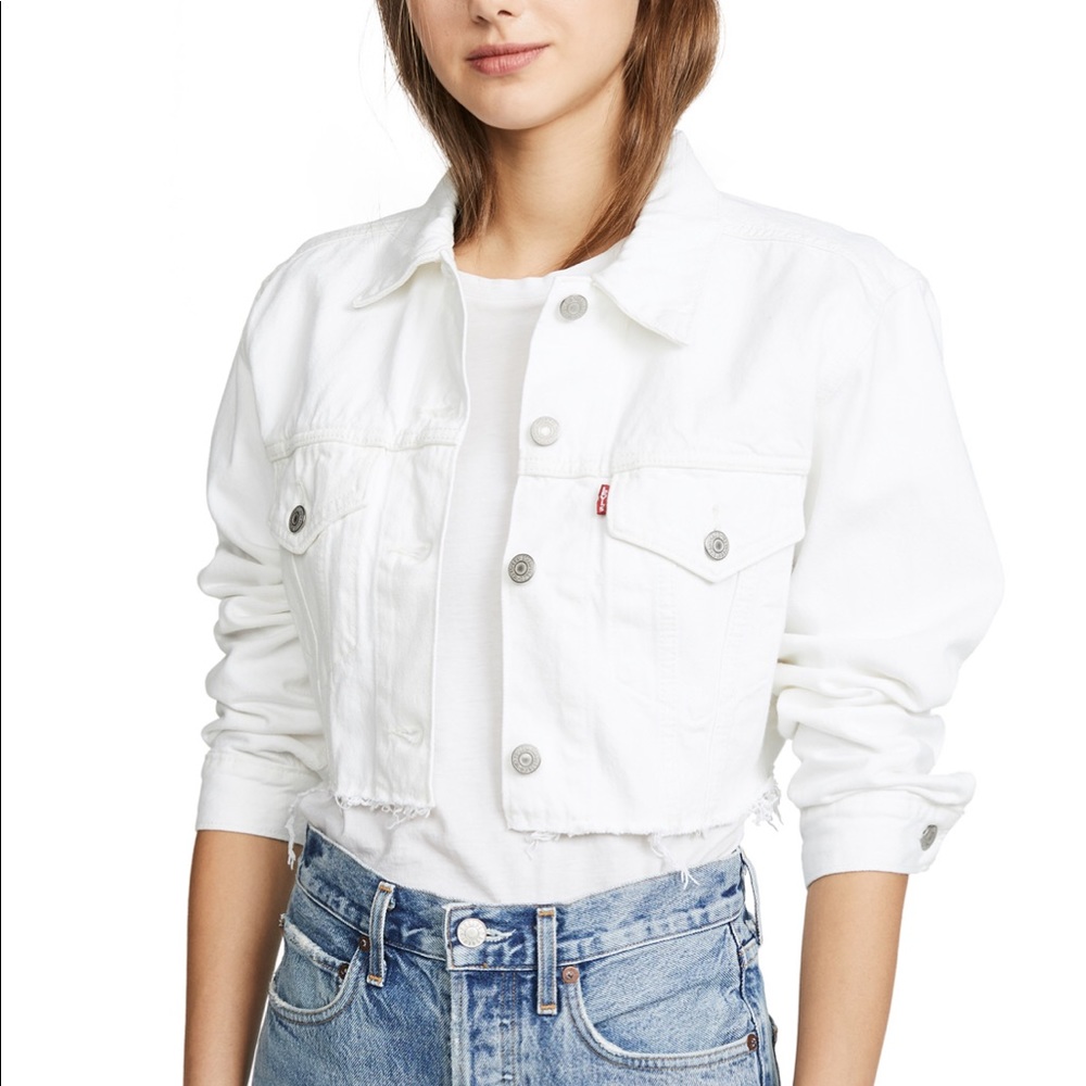 Levi’s White Cropped Jean Jacket